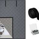 Thermal Window Cover for Winter, 63"x 47" Window Insulation Kit, Oxford Cloth Cotton Layer Insulated Window Cover to Keep Cold Out for Living Room skylights RVs - Gray