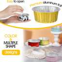 120 Pcs Aluminum Foil Baking Cups Mini Cake Pans with Lids 5 oz Cupcake Liners Disposable Muffin Tins Wrappers Baking Foil Ramekins Pans Aluminum Cupcake Cups for Birthday Party