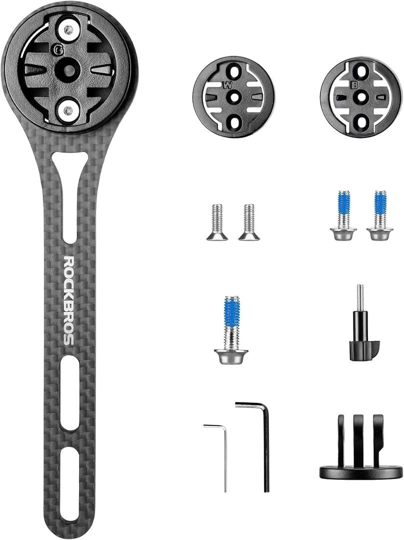 ROCKBROS Bike Computer Mount Out-Front Compatible with Garmin & Mainstream Watch Tables,Equipped with Multiple Types of Bases