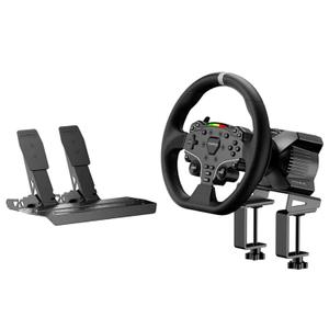 MOZA R3 Racing Wheel and Pedals Bundle for PC, 3.9Nm Direct Drive WheelBase,11-inch ES Lite Steering Wheel,Pedals and Desk Clamp High-Performance Game Racing Simulator for PC User