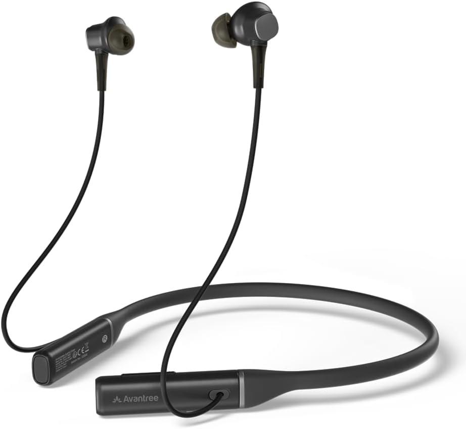 Avantree Loop  Auracast & Bluetooth Neckband Earbuds, Low-Latency Audio, 3 EQ Modes with Voice Clear, Comfortable All-Day Wear for TV, PC, Phone & Daily Listening