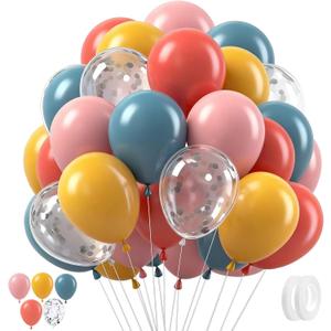 3 x 50PCS Nile Blue, Lemon Yellow, Silver Sequins Latex Balloons Birthday Decorations, 12 Inch Balloons, Perfect for Birthday Party, Friend Get-Together, Park, School, Nostalgic Party Decorations (A-5)
