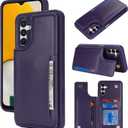 iCoverCase Compatible with Samsung Galaxy A13 5G Case with Card Holder, A13 5G Wallet Case for Women Men [RFID Blocking] PU Leather Protective Phone Case for A13 5G/ A04S (Dark Purple)