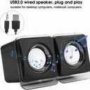 fosa1 Computer Speakers for Desktop PC Laptop, USB 2.0 Mini Wired Combination Speaker Stereo Clear Speaker System with Volume Control