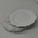 Ms Lovely Plastic Reef Charger Plates Glossy Finish - Set of 6 - Thick and Reusable - White