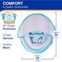SwimWays Infant Spring Float, Baby Pool Float with Canopy & UPF Protection, Swim Training PFD, Swimming Pool Accessories for Babies 3-9 Months