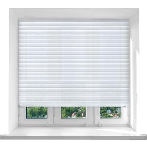 2 Pcs 48 x 110 Inches Temporary Blinds No Tools Cut to Size Fabric Paper Shades Adhesive Privacy Blinds for French Door Sliding Door Window Light Filtering Pleated Shades (White)