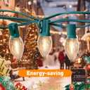 2 x C7 LED Christmas & Halloween Lights - 12FT Outdoor Clear String Lights with 12 Vintage C7 Bulbs, Warm White Hanging Decor for Porch, Garden, Backyard, Balcony, Holiday Party