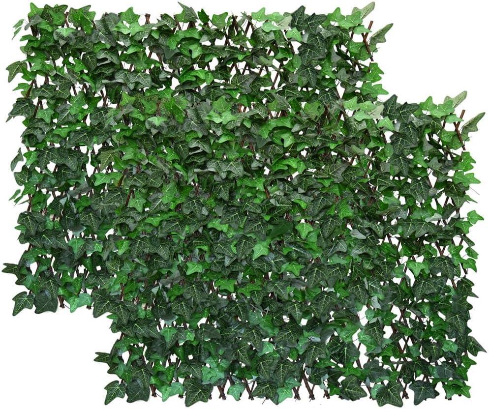 GLANT Expandable Fence Privacy Screen for Balcony Patio Outdoor,Decorative Faux Ivy Fencing Panel,Artificial Hedges (Single Sided Leaves)