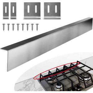 30" Stove Gap Filler, Slide-in Range Rear Filler Kit - Stainless Steel Backsplash for Stove, Easy to Install Backsplash Behind Stove Between Stove Range and Wall for Most Brand Kitchen Stoves