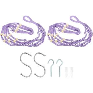 PATIKIL Macrame Hanging Planter, 2 Pack 35 Inch Handmade Hanging Plant Holders Flower Pot Hanger Flower Pot Hanger for Indoor Outdoor Decor, Purple