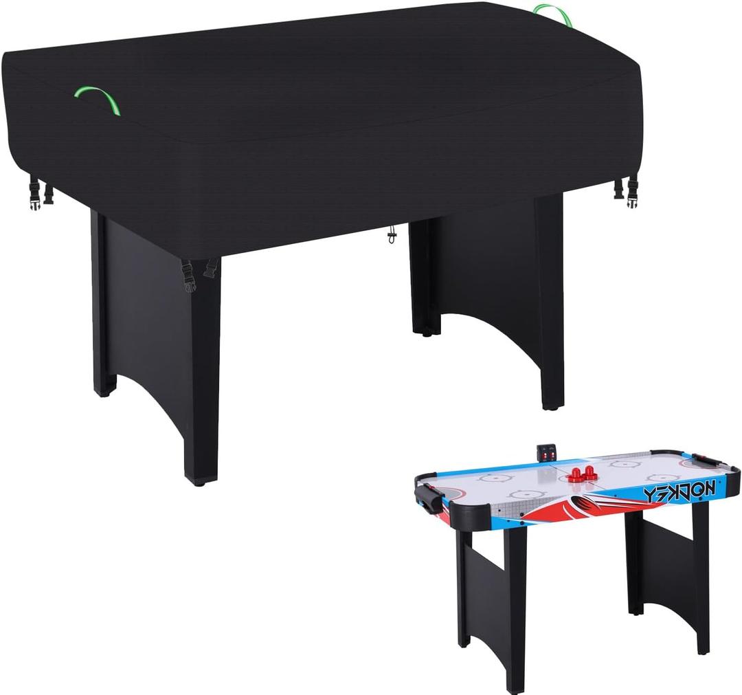 Air Hockey Arcade Table Cover,Heavy Duty 600D Oxford Covers for Hockey Game Table/Foosball and Game Soccer Table ,Outdoor Waterproof,Rain, Snow and Wind-Proof (Black, 60*32*20in)