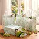 Wovnet 30 Pcs Sage Green Floral Gift Bags with Handle Reusable Non Woven Vintage Floral Tote Party Favor Bags Spring Flowers Treat Goodie Bag for Wedding Bridal Shower Tea Party 10 x 8 x 4 Inch, 1 count