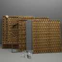 Cat Litter Box Enclosure Furniture, Hidden Litter Box with Mat and Fence, Handwoven Rattan Cat House with Two S-Shaped Hooks for Living Room, Bedroom, 18.5 x 20.5 x 19.1 Inches (Natural)