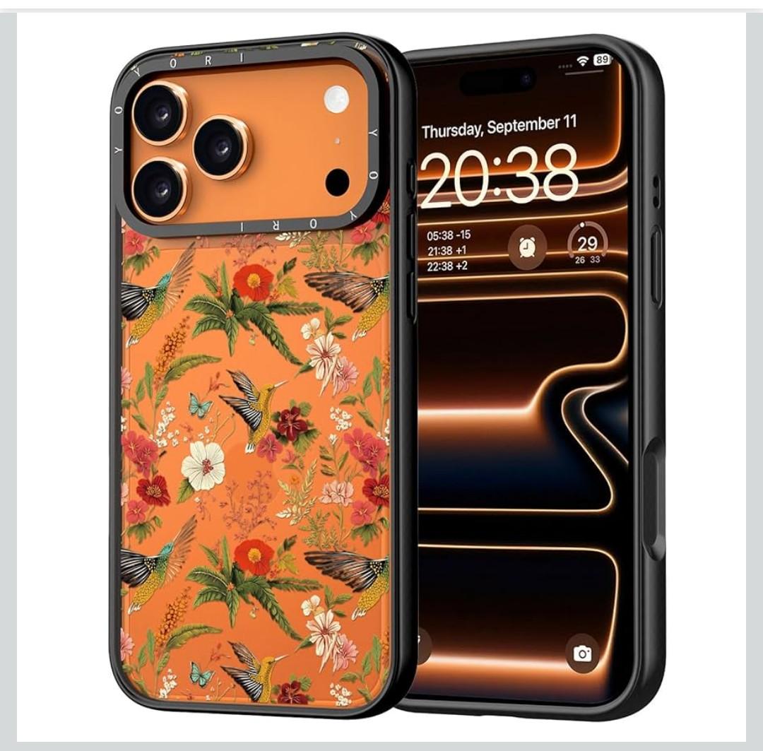 YOYORI for iPhone 17 Pro Max Case - [6.6 ft Military-Grade Drop Protection] [Anti-Peel Technology] Clear Black TPU Bumper Case with Cute Design