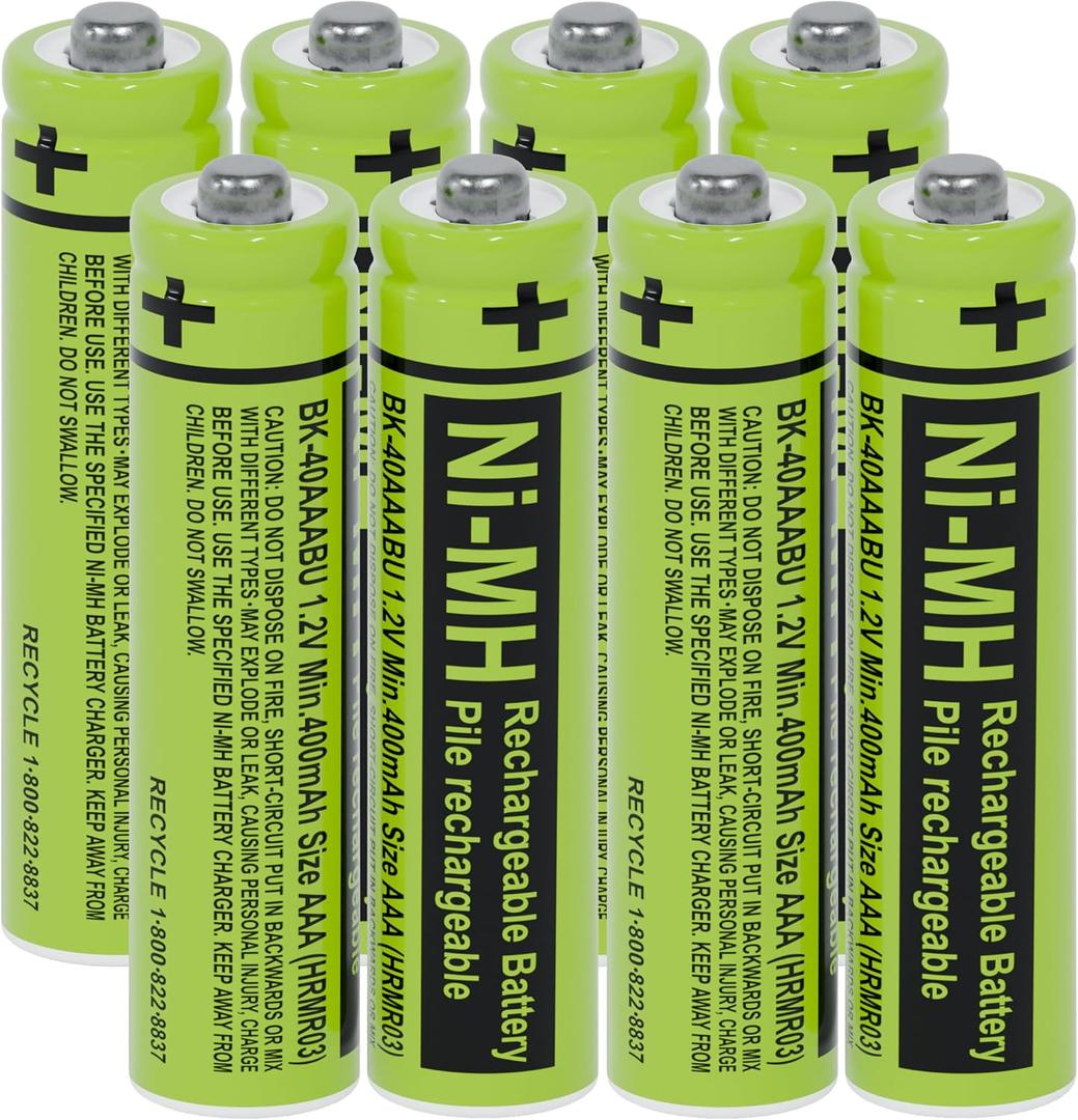 RocketBus 8-Pack BK-40AAABU Replacement Battery for Panasonic Cordless Phone