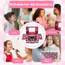 Anpro All-In-One Leopord Double Folding Makeup Kit with Case, Pro Teen Makeup Set, Full Starter Kit with Makeup Brushes, Lipsticks, Eyeshadow Palette, Blushes, Glitter Gel, Ideal Present for Girls