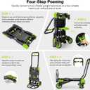 330LB Folding Hand Truck Heavy Duty Carrying, Combination of Four Wheels and Two Wheels Convertible Dolly Cart with Retractable Handle Dolly for Moving Office Carts(Green)