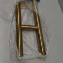 Titanium Gold Round Barn Door Handles 12"/16"/18"/24"/36"/48"/59'', Pull Push Long French Door Handle Double Sided, Large Front Exterior Shower Door Pull Handles