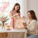 5 x GLURUITE 13" Mothers Day Gift Bag with Card and Tissue Paper Gold Foil Happy Mother's Day & Floral Design for Moms Grandmas Wife