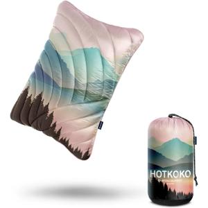 Camping Pillow,Supportive Compressible Travel Pillow Large Size Lightweight Camp Pillow with Storage Bag for Camping,Hiking,Backpacking,Airplane (Large(15.7''X19.6''), Cas-pink)