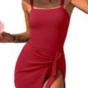 ANRABESS Swimsuits for Women One Piece Swim Dress Tummy Control Bathing Suit Full Coverage Wrap Skirt Tie Knot 2026 Swimwear, S