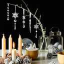 Christmas Tree Decorations Crystal Ornaments, 25 PCS Acrylic Icicle Decorations Hanging Crystal Snowflake Ornaments Set for Christmas Party Decorations (25pcs Christmas Crystal Ornaments)