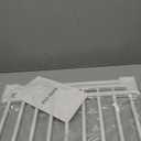 Malier Dog Gate with Door, 34-55" Extra Wide Full Metal Pet Gate Short Dog Gate for Stairs, Pressure Mount 20'' Tall Puppy Gate, Easy Step Over Low Gate for Doorways (White)