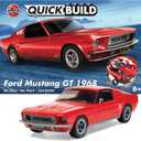 Airfix Quickbuild Plastic Model Kit - Ford Mustang GT 1968 - Easy Assembly Snap Together Model Car Kit, Classic Sports Car for Adults & Kids to Build, Building Toys Set, Red