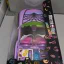 Monster High Toy Car, Ghoul Mobile with Pet and Cooler Accessories, Purple Convertible with Spiderweb Details