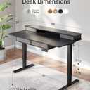 FEZIBO Sturdy Height Adjustable Electric Standing Desk with Drawers, 55 x 30 Inch Stand Up Table with Large Storage Shelf, Sit Stand Desk, Black Top