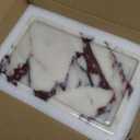 Natural Calacatta Viola Marble Tray 10"x6" Rectangular - Non-Resin Bathroom Vanity Organizer & Office Desk Tray | Waterproof Stone Serving Platter for Jewelry/Perfume (Purple Portoro)