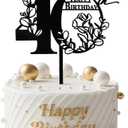 2 x Coucoland Happy Birthday Cake Toppers - Acrylic 40th Birthday Cake Topper Anniversary Theme Party Cake Decorations 1 Pc (Black)