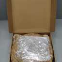 6 Sets Boho Kitchen Decoration Placemats Round Woven Placemats, Cloth Napkins, Wood Bead Napkin Rings, Long Table Runner and Farmhouse Burlap Cotton for Table (Blue,Classic)