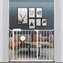 ALLAIBB Extra Wide Pressure Mount Baby Gate Auto Close White Metal Child Dog Pet Safety Gates with Walk Through for Stairs,Doorways,Kitchen and Living Room(43.31-48.03"/110-122cm)