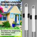 5 Pack Spring Clip Broom Clip with Screws for 1 1/2-1 7/8 Inch Diameter Black Manganese U Shape Steel Clips Holder Bracket for Tools Rakes and Flashlight Pipe Tool Holder Wall Garage Garden