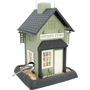 North States Village Collection - Antique Store Birdfeeder for Outdoors, Holds 6.5 Lbs of Seed in Green
