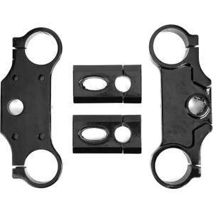 aqxreight 6pcs Handle Bar Casting Triple Tree Clamps Assembly Vehicle Accessory Aluminum Alloy Triple Clamps Assembly Replacement for Dirt Bike Black