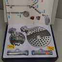 Dual Filtered Handheld Shower Heads Combo, HOPOPRO 15-Mode High Pressure Rainfall Showerheads Combo Set with Filter, for Hard Water, Removes Chlorine, Improves Skin Hair Condition, Modern Chrome