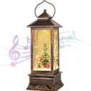 Christmas Snow Globe Lantern Crystal Glitter Lantern Features 8 Songs and 6-Hour Timer Function Ideal for Holiday Decorations and Gifts USB and Battery-Powered Snow Globe (Christmas Tree)