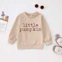 Toddler Baby Girls Halloween Sweatshirt Little Pumpkin Crewneck Pullover Tops Long Sleeve Outfit Shirt Fall Clothes(Apricot,18-24Months)