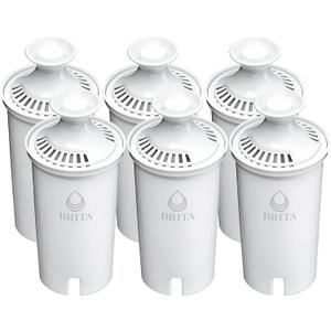 Brita Standard Water Filter for Pitchers and Dispensers, Reduces Copper, Cadmium and Mercury Impurities, Lasts Two Months or 40 Gallons, Includes 6 Filters for Pitchers