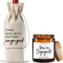 2 x FBCCZEY Engagement Gifts for Couples Her Engagement Party Decorations Gift for Couple Wine Bag Scented Candles Set Pairs Well with Getting Engaged Gifts Wine Bottle Bag Smell Like You're Engaged
