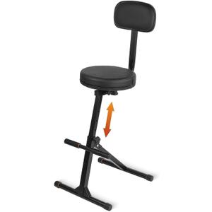 STRICH Guitar Stool With Backrest, Height Adjustable Seat With Hanger for Acoustic, Electric & Bass Guitars, Musician Drum Throne for Adults, Drummer, and Guitarist, SGT-30B