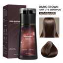 KUKSY Hair Color Dye Shampoo, Hair Care Instant Dye,Easy-Use Formula for Gray Hair Coverage & Natural Color Boost,For Adults with Graying or Dull Hair (Dark Brown)