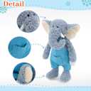16" Soft Blue Elephant Stuffed Animals for Boys and Girls,Cuddly Knitted Dressed Stuffed Elephant Plush Toys for Newborn Babies and Kids,Great Gifts on Birthday,Christmas,Machine Washable