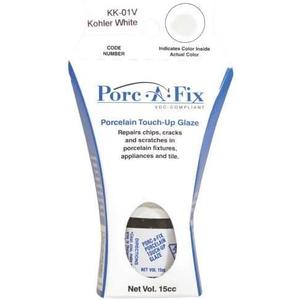Porc-a-fix Touch Up Repair Glaze Paint to Match Kohler, White VOC Compliant (KK-1V)