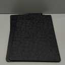 Bxzandya Vinyl Placemats Set of 6 Heat Resistant Easy Clean Non-Slip Place Mats for Dining Table Faux Leather Waterproof Stain Resistant Wipeable Washable PVC Table Mats (6, Black)