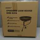 Daoeny Heated Bird Baths for Outdoors, Upgraded 100W Thermostatically Controlled Heated Bird Bath for Deck Railing, Heated Bird Bath for Outside Winter Garden Yard Patio Decor (Red)