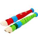 2 pcs Small Wooden Recorders for Toddlers, Colorful Piccolo Flute for Kids,Learning Rhythm Musical Instrument,Sealive Baby Early Education Music Sound Toys for Autism or Preschool Child (Random Color)
